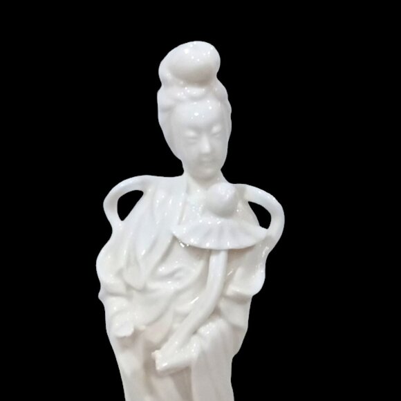 Vtge ARDCO Guan Yin White Porcelain Statue/Figure Made in Japan Holding Lotus - Picture 5 of 7